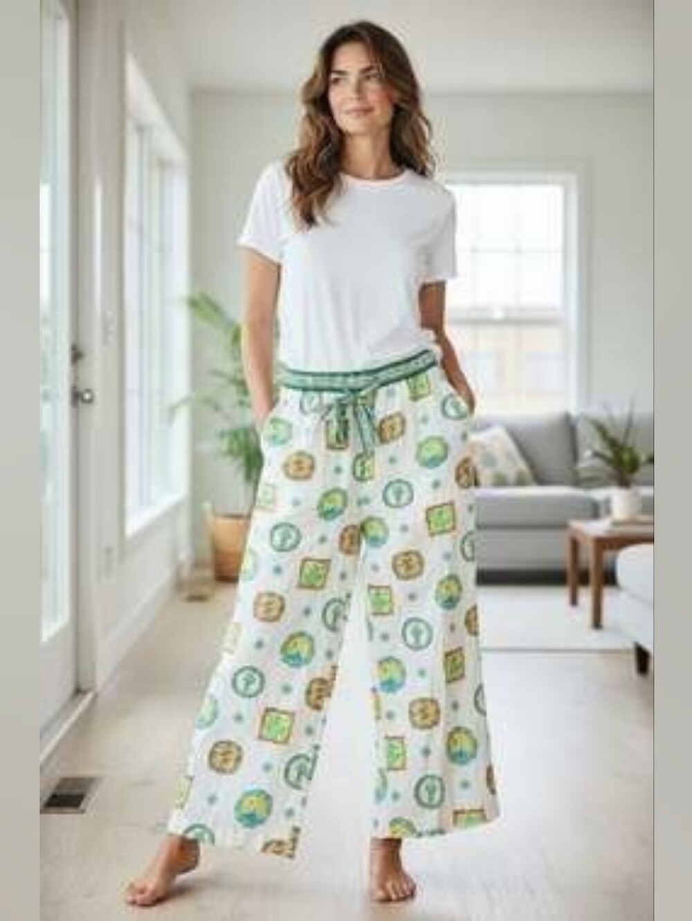 Maison d' Amelie Linen Blend Pull On Trouser Pant